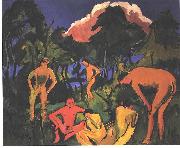 Ernst Ludwig Kirchner Nudes in the sun - Moritzburg oil painting reproduction